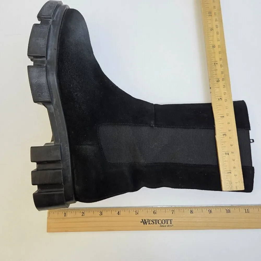 FREE PEOPLE Brooks Chelsea Boots Women's 9 (EU39) Black Suede Lug Sole